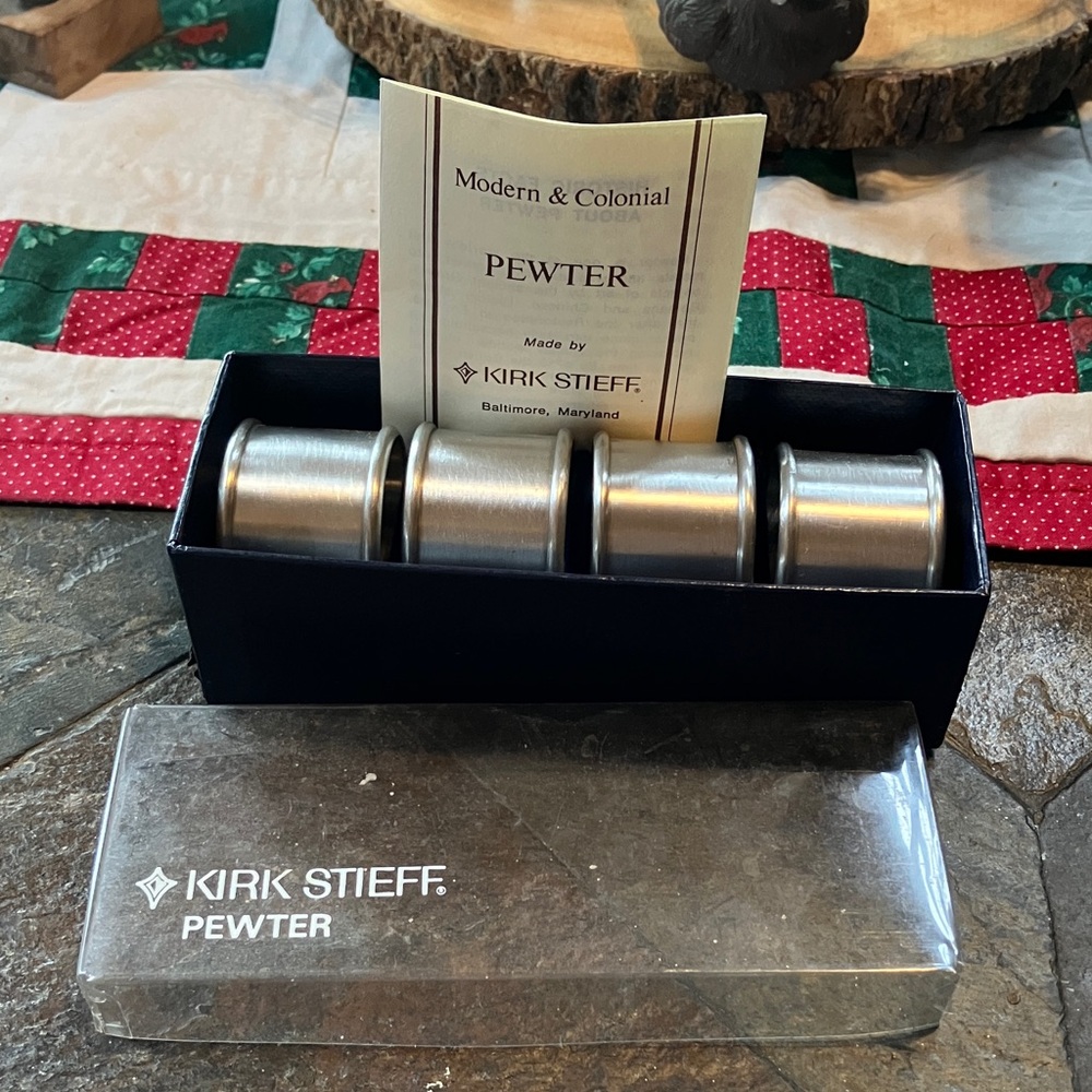 Pewter Napkin Rings Set by Kirk Stieff